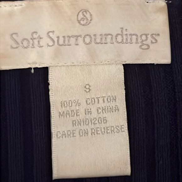 Soft Surroundings Cardigan Sweater Navy Blue Ribbed Gold Buttons Size Small - Picture 6 of 6